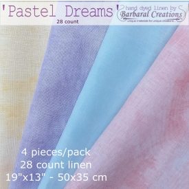 Hand dyed 28 count linen pack - Pastel Dreams