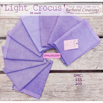 Hand dyed 28 count OPALESCENT linen - Light Crocus