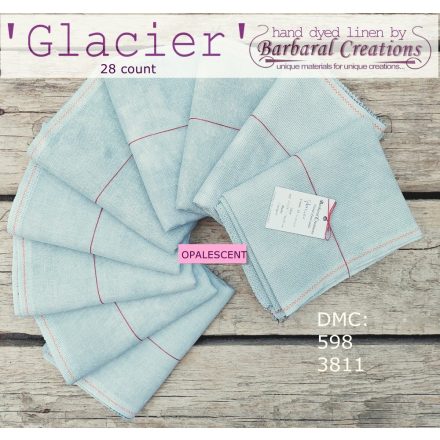 Hand dyed 28 count OPALESCENT linen - Glacier