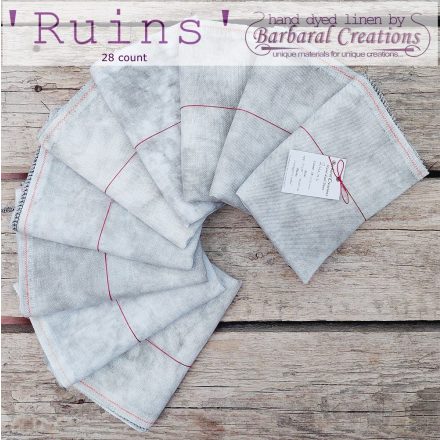 Hand dyed 28 count linen - Ruins fat quarter