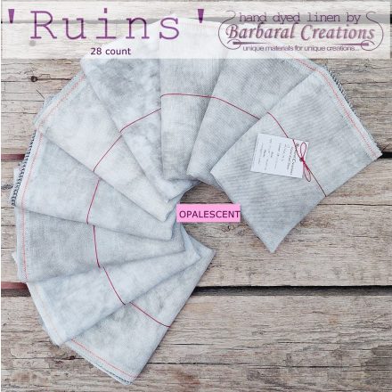 Hand dyed 28 count OPALESCENT linen - Ruins fat quarter