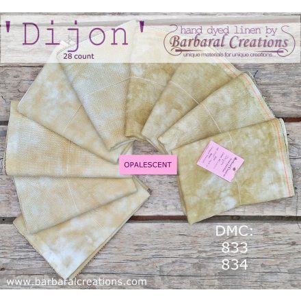 Hand dyed 28 count OPALESCENT linen - Dijon fat quarter