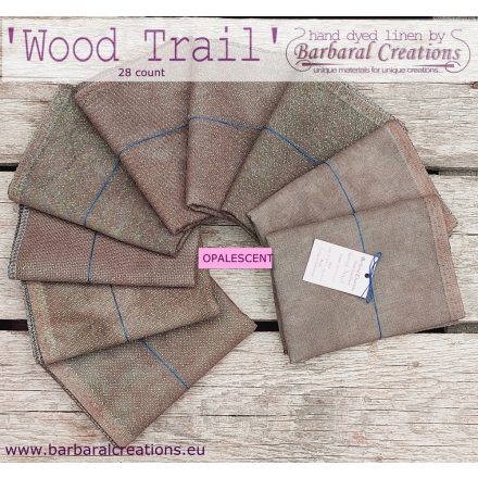 Hand dyed 28 count OPALESCENT linen - Wood Trail fat quarter