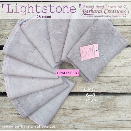 Hand dyed 28 count OPALESCENT linen - Lightstone fat quarter