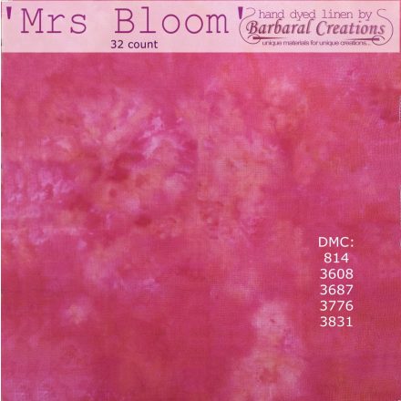 Hand dyed 32 count linen - Mrs Bloom
