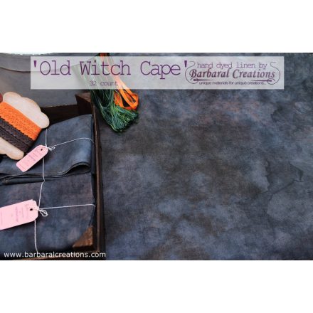 Hand dyed 32 count linen - Old Witch Cape