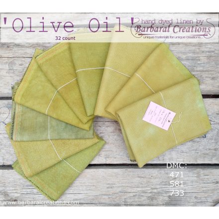 Hand dyed 32 count linen - Olive Oil fat quarter