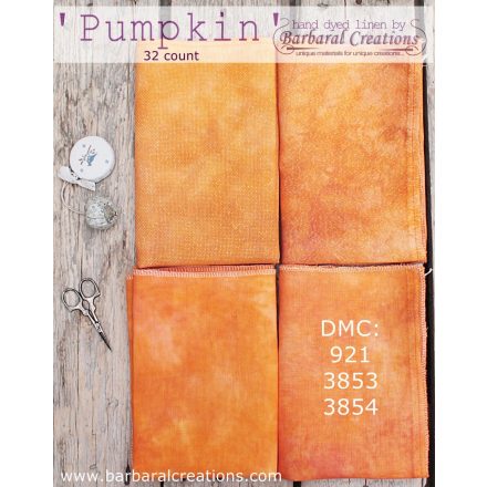 Hand dyed 32 count linen - Pumpkin 17x13 inch - 43x34 cm