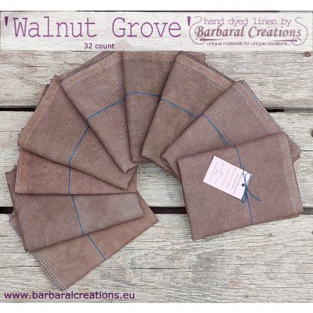 Hand dyed 32 count linen - Walnut Grove 17x13 inch 43x33 cm