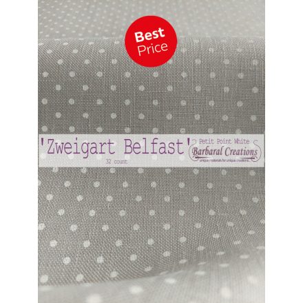 Zweigart Belfst 32count Petit Point Cobblestone/White linen fabric - 27" x 19"