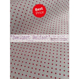   Zweigart Belfst 32count Petit Point Raw/Red linen fabric - 27" x 19"