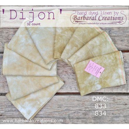 Hand dyed 32 count linen - Dijon fat quarter