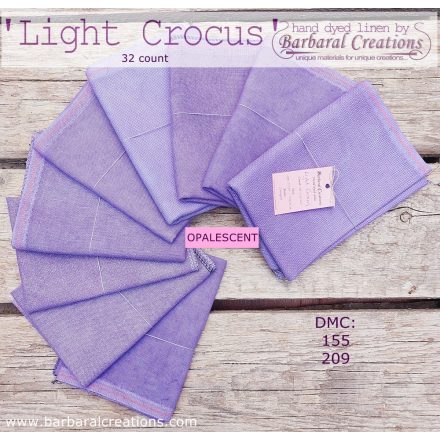 Hand dyed 32 count OPALESCENT linen - Light Crocus fat quarter