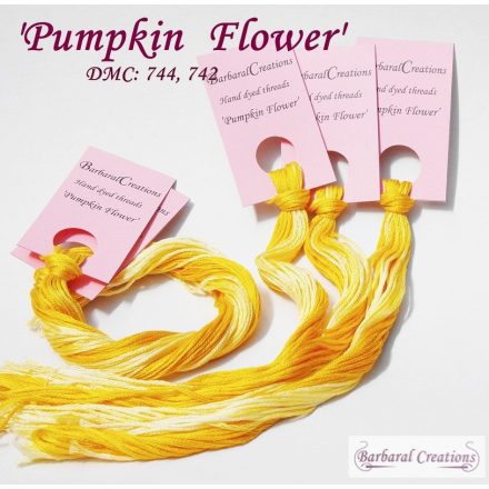 Hand dyed cotton thread - Pumpkin Flower