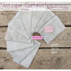   Hand dyed 32 count OPALESCENT linen - Antique Curtain 27x27 inch - 70x70 cm
