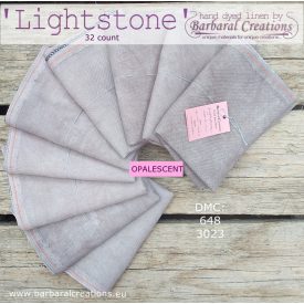 Hand dyed 32 count OPALESCENT linen - Lightstone fat quarter
