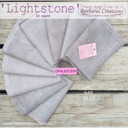 Hand dyed 32 count OPALESCENT linen - Lightstone fat quarter