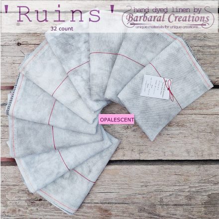 Hand dyed 32 count OPALESCENT linen - Ruins