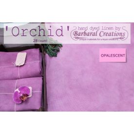 Hand dyed 28 count OPALESCENT linen - Orchid fat quarter