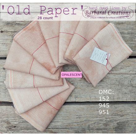 Hand dyed 28 count OPALESCENT linen - Old Paper