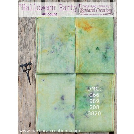 Hand dyed 40 count linen - Halloween Party fat quarter