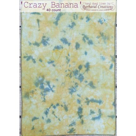 Hand dyed 40 count linen - Crazy Banana