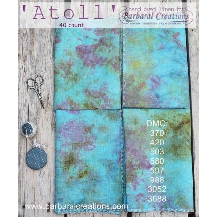 Hand dyed 40 count linen - Atoll fat quarter