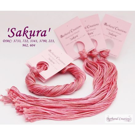 Hand dyed cotton thread - Sakura