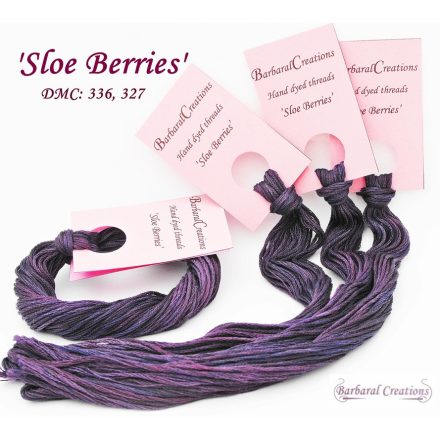 Hand dyed cotton thread - Sloe Berries