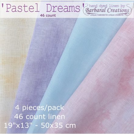 Hand dyed 46 count linen pack - Pastel Dreams