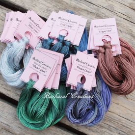   Winter Garden - Hand dyed cotton thread package for embroidery, cross stitch, blackwork