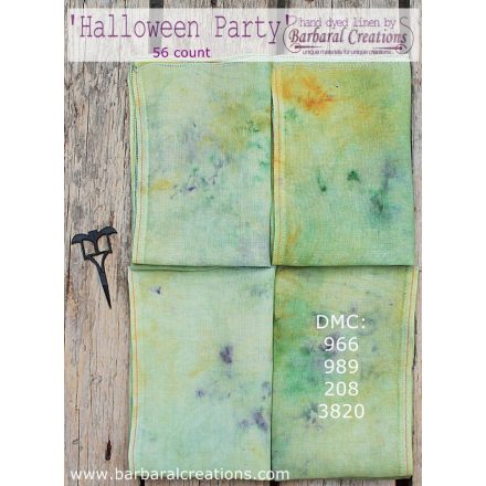 Hand dyed 56 count linen - Halloween Party
