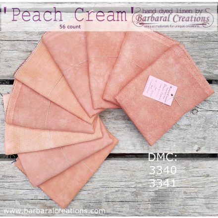 Hand dyed 56 count linen - Peach Cream fat quarter