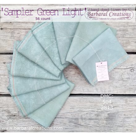 Hand dyed 56 count linen - Sampler GREEN Light