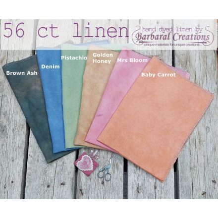 Hand dyed 56 count linen embroidery fabric - Brown Ash fat quarter