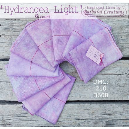 Hand dyed 56 count linen - Hydrangea Light