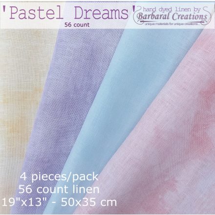 Hand dyed 56 count linen pack - Pastel Dreams