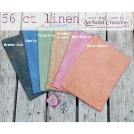   Hand dyed 56 count linen embroidery fabric - Baby Carrot fat quarter