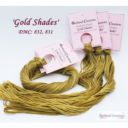 Hand dyed cotton thread - Gold Shades