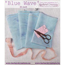   Hand dyed 32 count evenweave - Blue Wave 16,5x14,9 inch - 42x34 cm