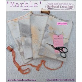   Hand dyed 32 count OPALESCENT evenweave - Marble 16,5x14,9 inch - 42x34 cm