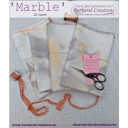 Hand dyed 32 count evenweave - Marble 16,5x14,9 inch - 42x34 cm
