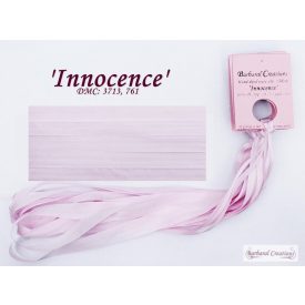 Hand dyed pure silk ribbon, 2 mm wide - Innocence