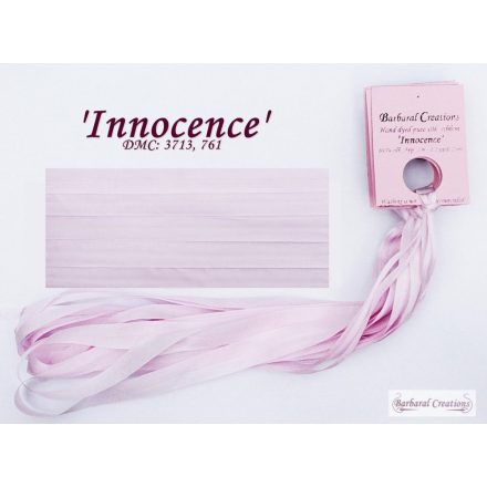 Hand dyed pure silk ribbon, 2 mm wide - Innocence