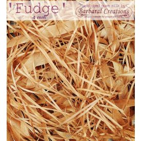 Hand dyed pure silk ribbon, 4 mm wide - Fudge