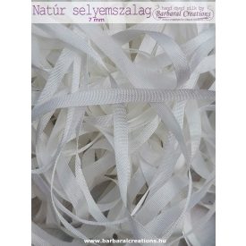 Natural pure silk ribbon, 7 mm wide 