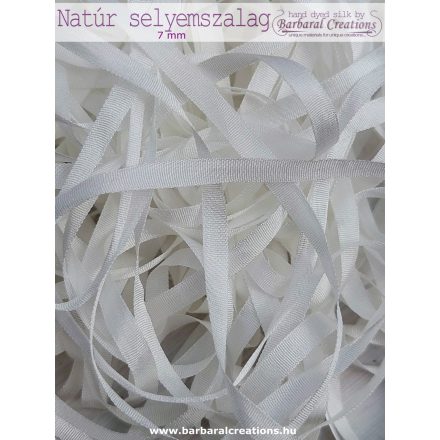 Natural pure silk ribbon, 7 mm wide 