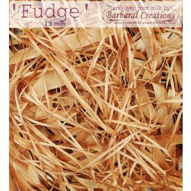 Hand dyed pure silk ribbon, 13 mm wide - Fudge