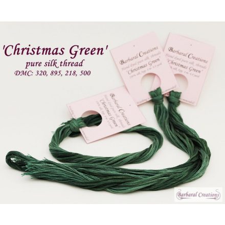 Hand dyed pure silk floss - Christmas Green