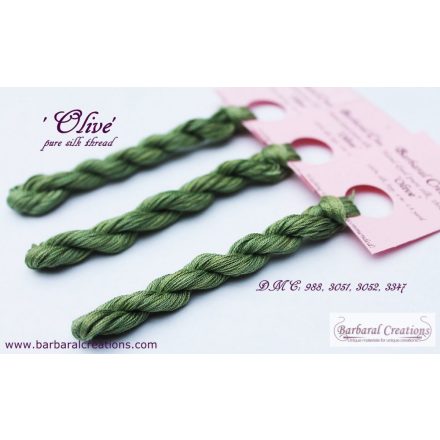 Hand dyed pure silk floss - Olive